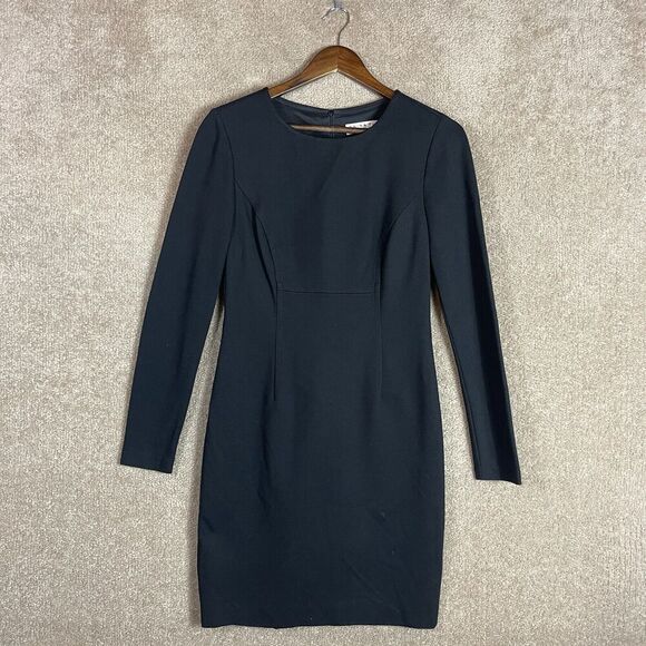 Trina Turk Womens Sheath Dress Womens 4‎ Black Stretch Ponte Knit Long Sleeve - Picture 1 of 10
